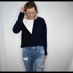 New Sanctuary Clothing Blue White Black Sweater S